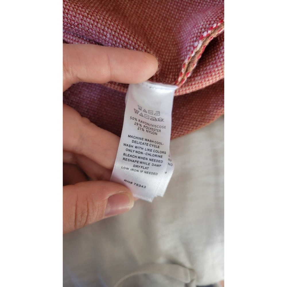 Tahari Womens Colorblock Angled Mock Neck Sweater Size XL Casual - Picture 5 of 7
